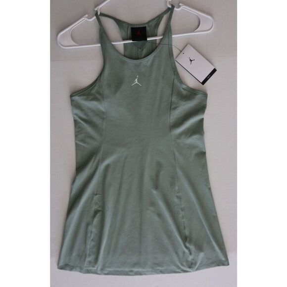Nike Air Jordan FN5694-304 Women's Sz Medium Jade Green Slim Knit Dress - Picture 10 of 13
